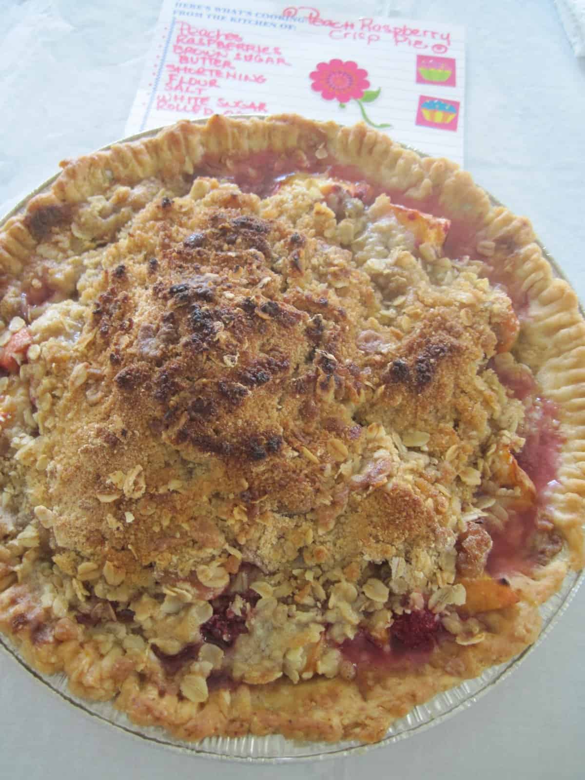 * Peach Raspberry Crisp Pie- Pie Contest Winner! * - Moore or Less Cooking