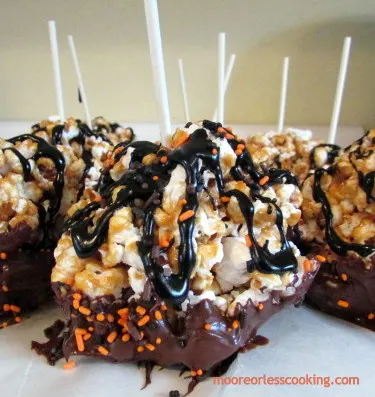 Chocolate Caramel Popcorn Balls