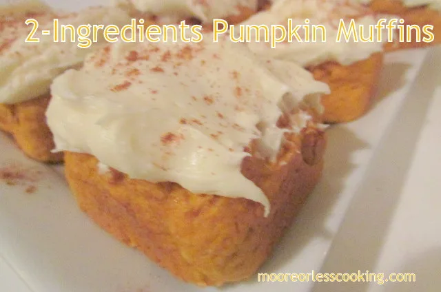 2 Ingredients Pumpkin Muffins!
