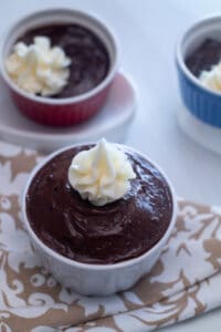 3 ramekins chocolate pudding