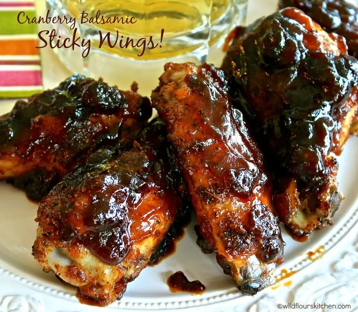 Sweet 'n Spicy Cranberry Balsamic Barbecued Sticky Wings