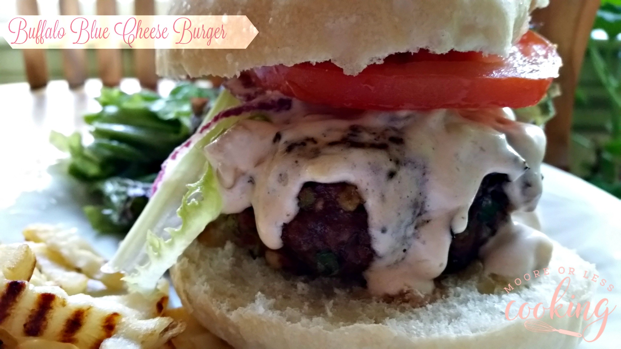 Buffalo Blue Cheese Burger BurgerMonth Moore or Less Cooking