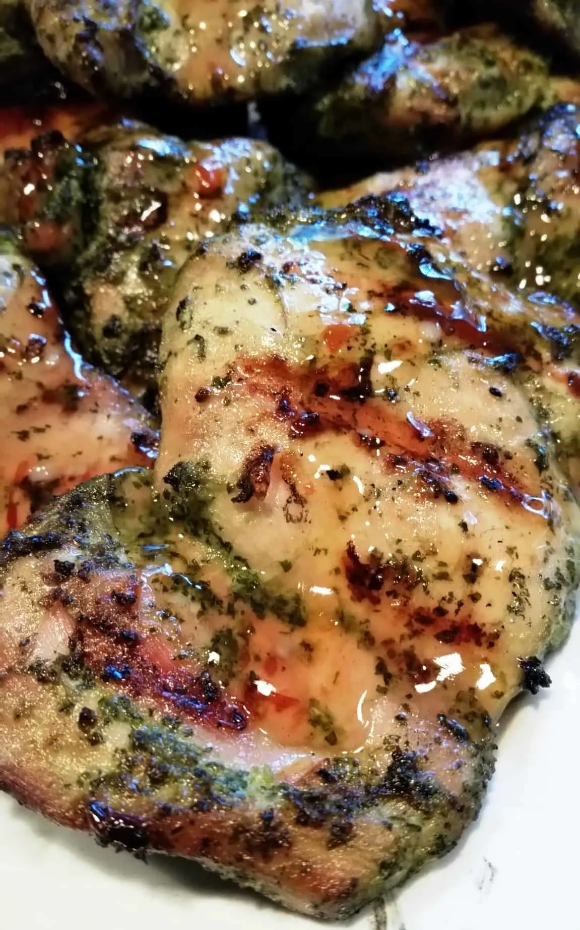 Marinated tender, juicy, grilled cilantro chicken with a sweet sauce glaze. This will be your favorite grilled chicken this summer! The flavors are fabulous! via @Mooreorlesscook