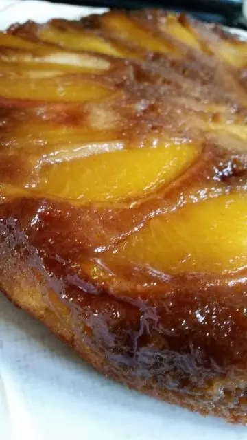 Upside Down Peach Cake