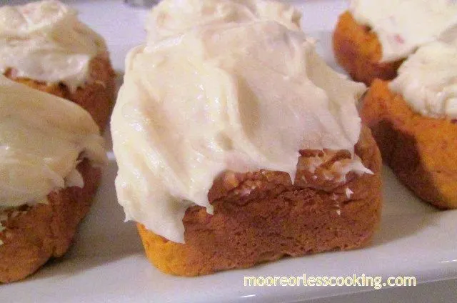 Two Ingredient Pumpkin Muffins This pumpkin recipe doesn't get any easier than this! Recipe here. Moore or Less Cooking Food Blog