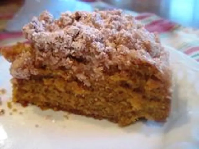 Pumpkin Crumb Cake This pumpkin crumb cake has a thick layer of crumble topping over a softly spiced, moist pumpkin cake. Get recipe here. Moore or Less Cooking