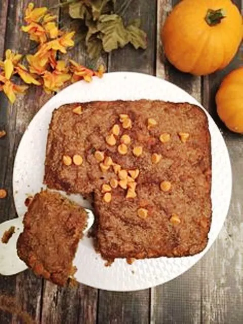 Spiced Pumpkin Dump Cake You won't believe the secret ingredient in this dump cake! Get recipe here. Skinny Sweets Daily