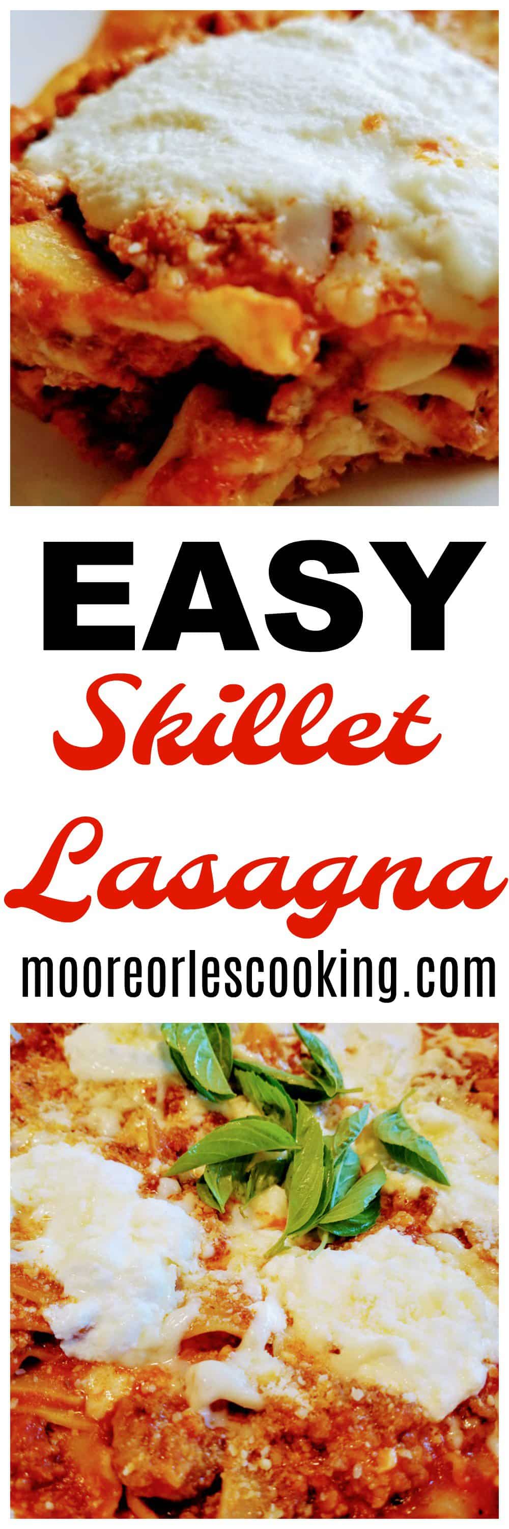 Easy Skillet Lasagna - Moore or Less Cooking
