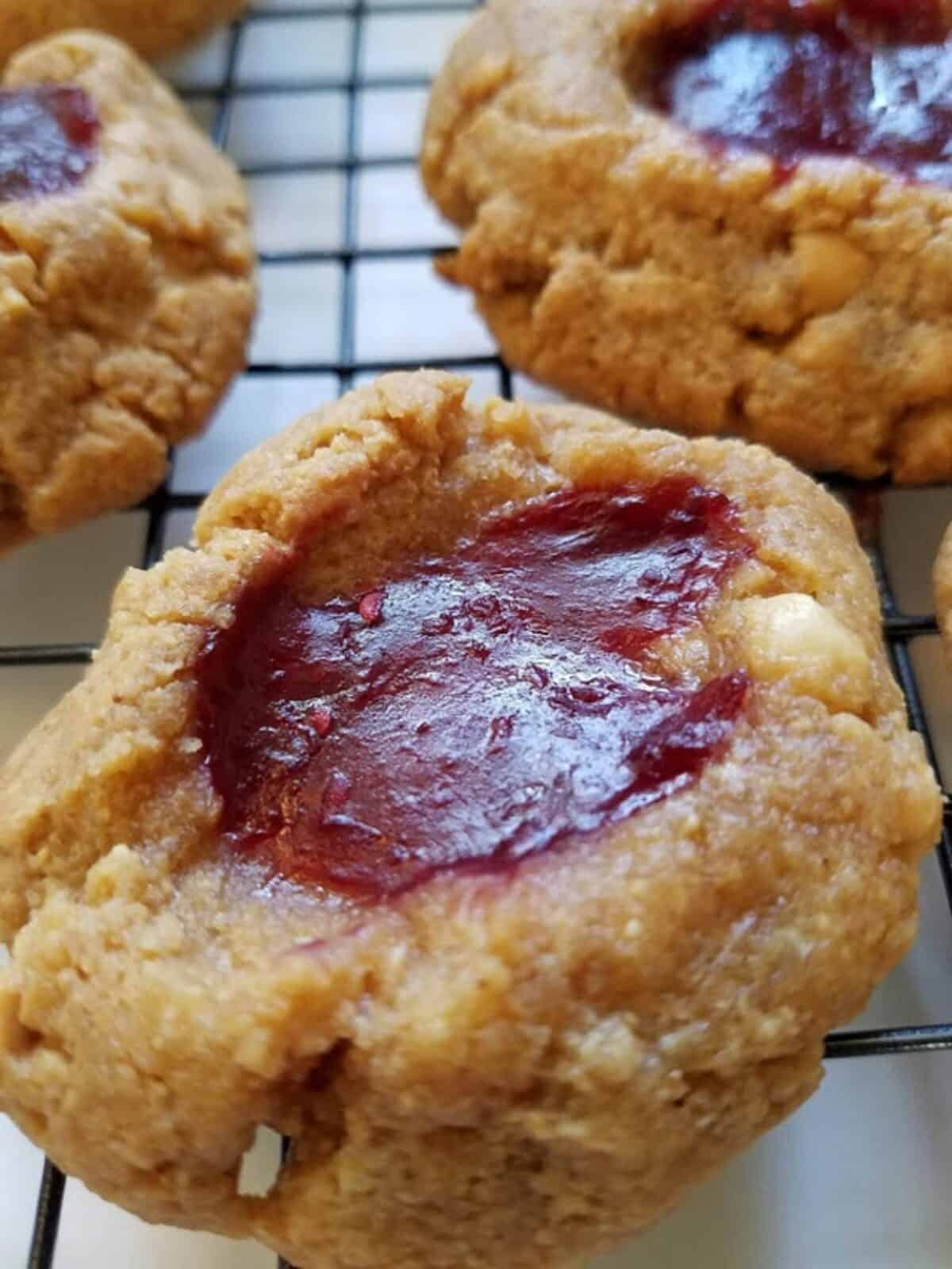 Low Carb Peanut Butter And Jelly Thumbprint Cookies Giveaway