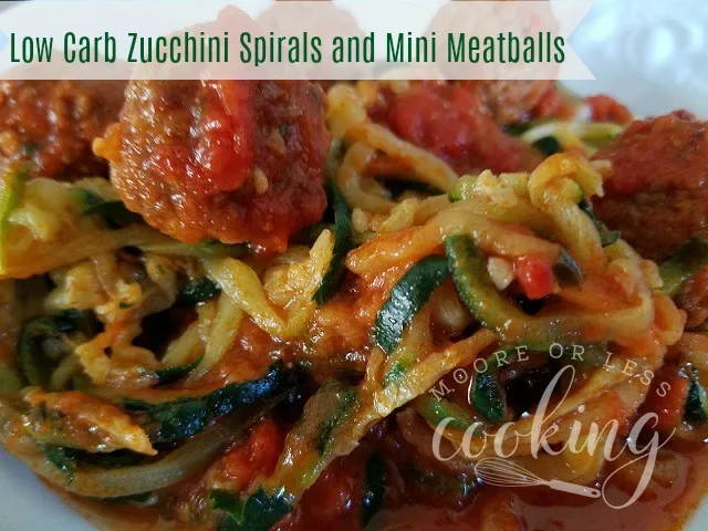 Low Carb Zucchini Spirals and Mini Meatballs