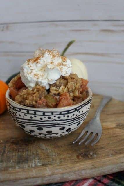 Slow Cooker Apple Pear Crisp - Moore or Less Cooking