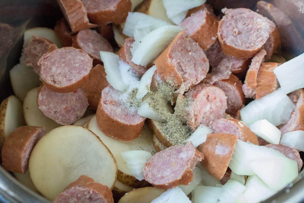 Instant Pot Kielbasa, Mushroom and Potato Soup Moore or Less Cooking
