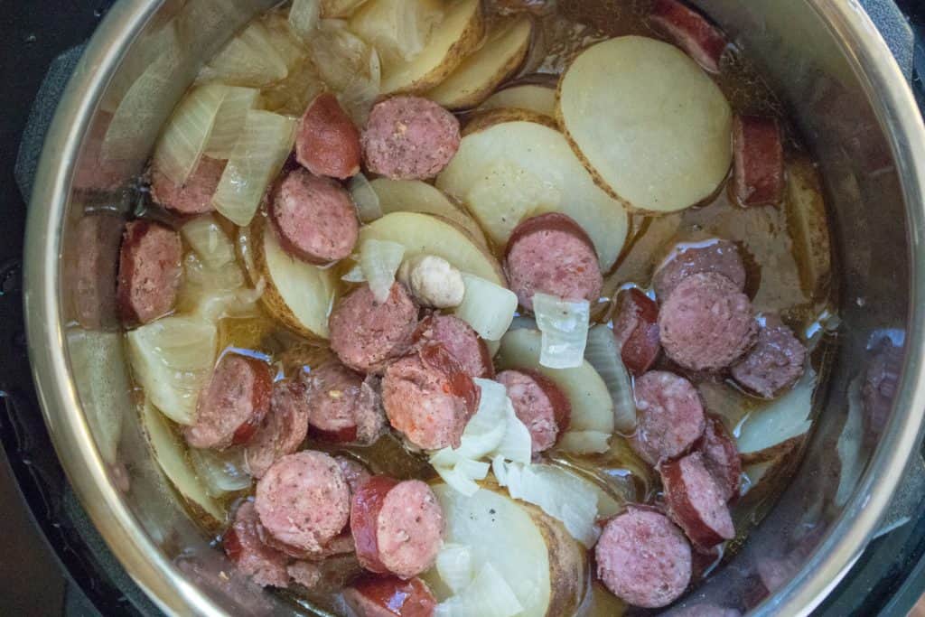 Instant Pot Kielbasa, Mushroom and Potato Soup Moore or Less Cooking