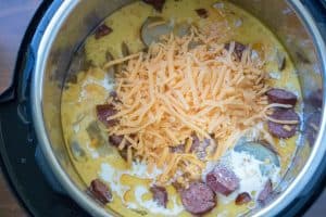 Instant Pot Kielbasa, Mushroom and Potato Soup - Moore or Less Cooking