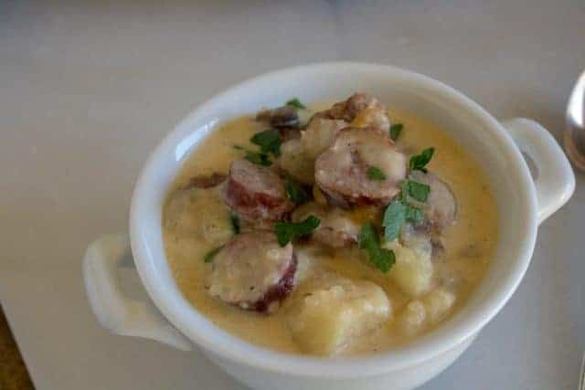 Instant Pot Kielbasa, Mushroom, and Potato Soup 