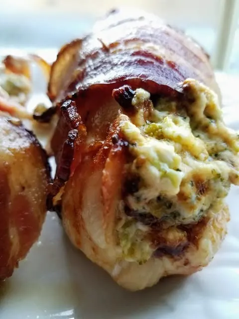 Ready to eat Keto Stuffed Bacon Wrapped Chicken