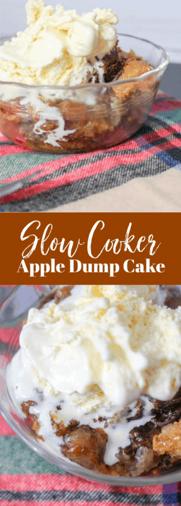 Slow Cooker Caramel Apple Dump Cake - Moore or Less Cooking
