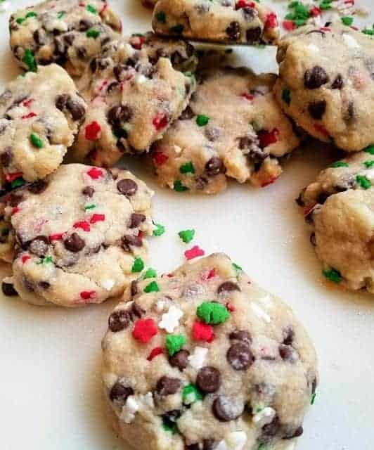 Christmas Chocolate Chip Sprinkles Butter Cookies #ChristmasSweetsWeek