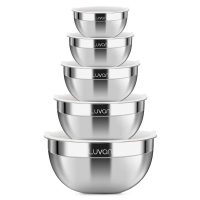 Stainless Steel Mixing Bowls with Lids,Wide Rim for Easy Grip and Pouring,Extra Deep for Generous Servings,Stackable for Convenient Storage