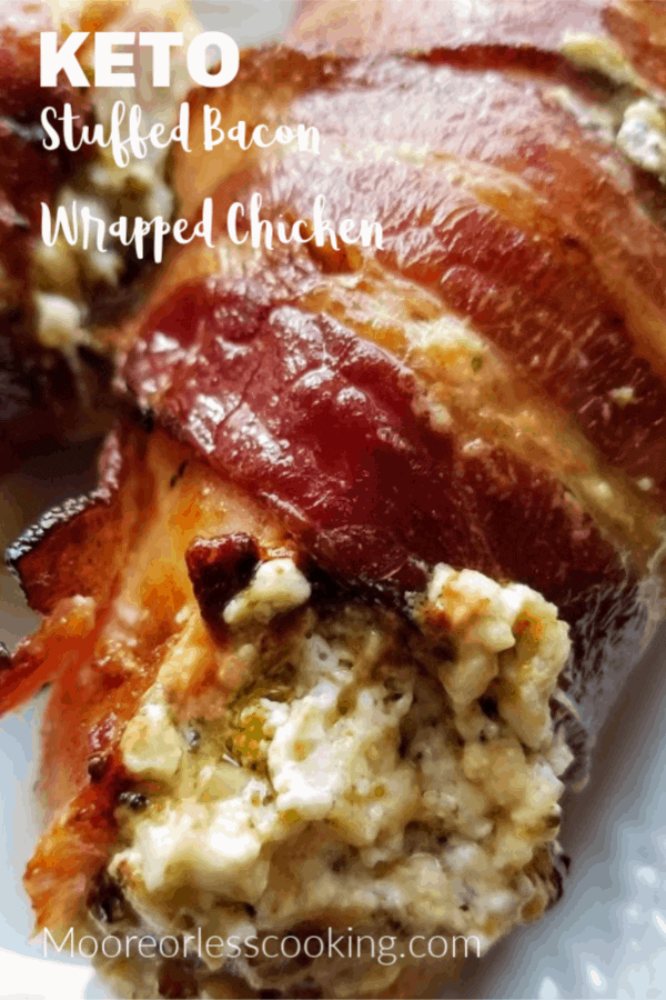 Keto Stuffed Bacon Wrapped Chicken pin