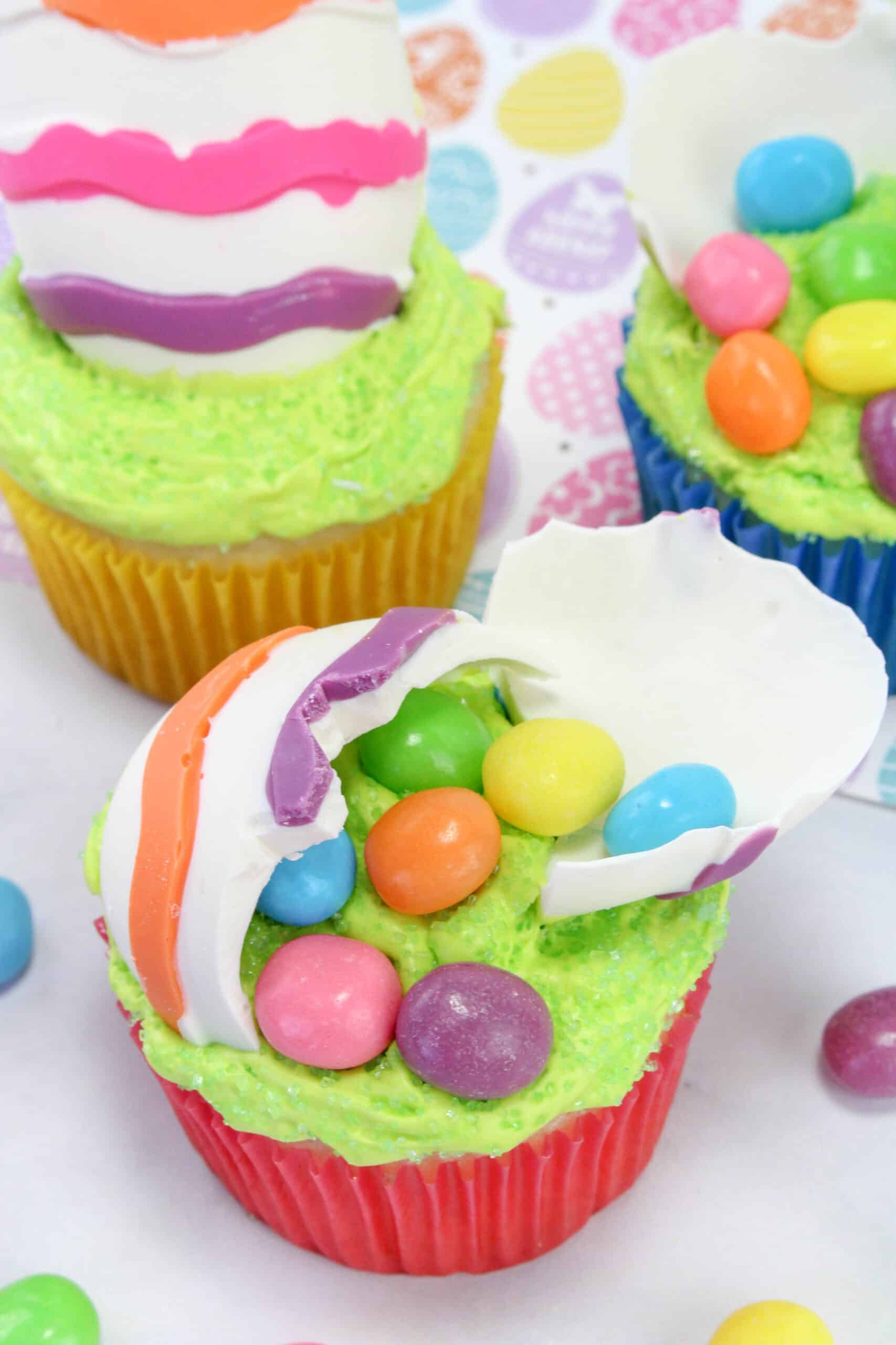 Cracked Easter Egg Cupcakes - Moore or Less Cooking