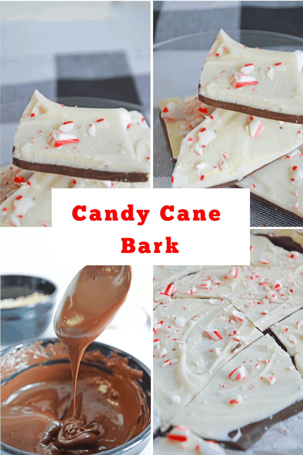 A simple yet delicious and almost addictive, Candy Cane Bark for the holidays! Peppermint chocolate bark is a wonderful gift or is perfect on those cookie platters! via @Mooreorlesscook
