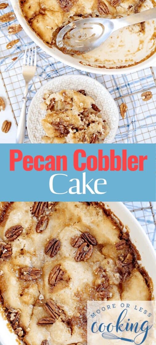 Pecan Cobbler Cake - Moore or Less Cooking