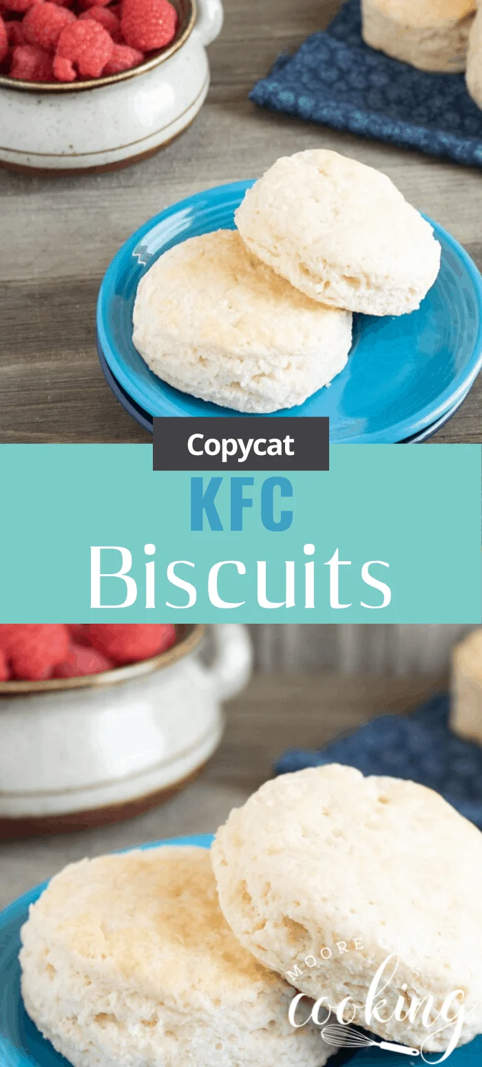 Copycat KFC Biscuits~ Only 6 ingredients needed to have a high risen, soft and buttery biscuit better than KFC hot out of the oven in under a 15-minutes baking time. #biscuits #hotbiscuits #homemade #copycat #copycatkfc #copycatbiscuits #mooreorlesscooking via @Mooreorlesscook