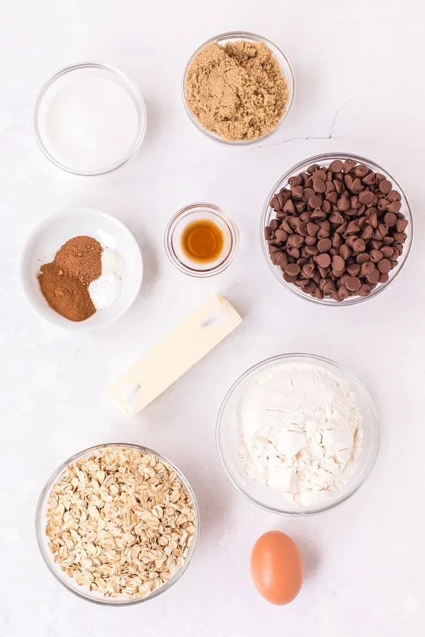 Chocolate Chip Oatmeal Cookies Ingredients