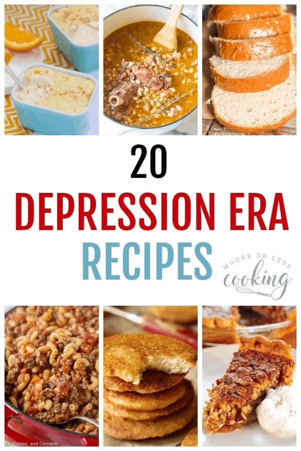 20 Best Depression Era Recipes Ever~ From budget-friendly meat dishes to vegetable soups and stews, these dishes are comfort food that your family will enjoy. via @Mooreorlesscook