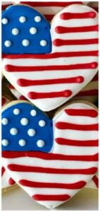 American Flag Heart Cookies
