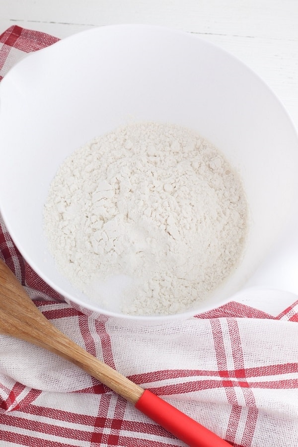 Cherry Pie Bars flour mixture in a bowl