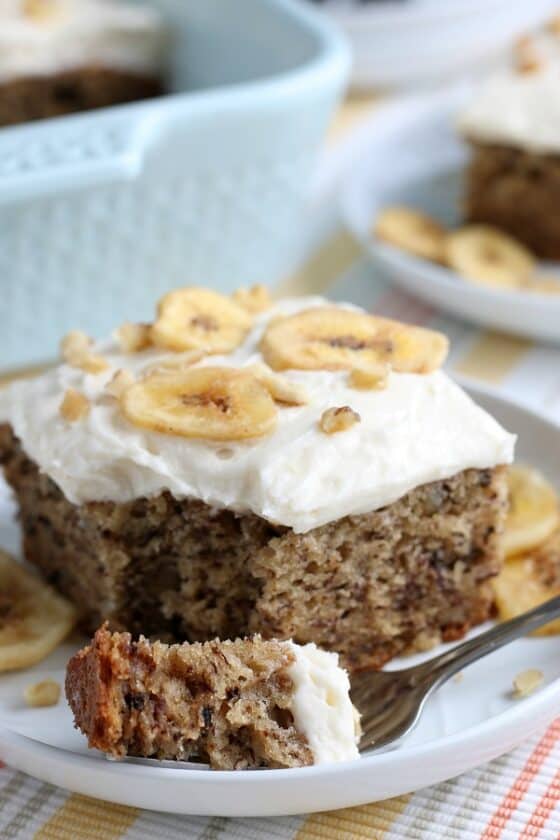 Best Frosted Banana Walnut Cake - Moore or Less Cooking