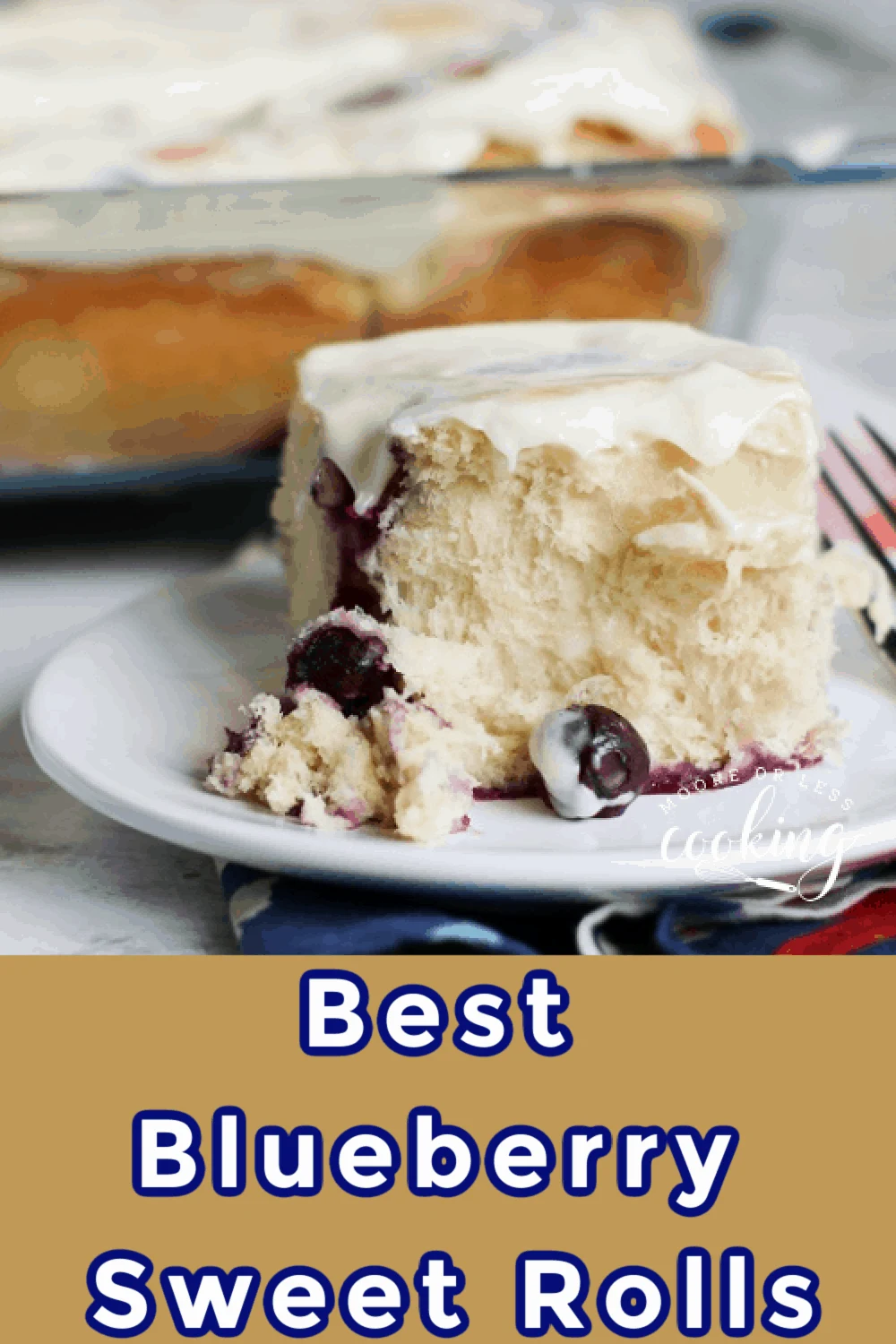 Best blueberry sweet rolls are soft sweet rolls that are bursting with blueberries and covered in cream cheese frosting. A perfect treat for breakfast, brunch, or dessert. via @Mooreorlesscook