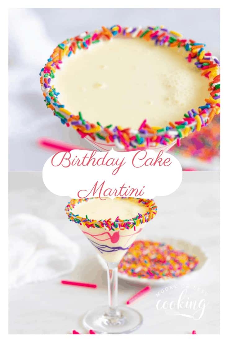 This birthday Cake Martini is so simple to make and makes a lasting impression! Vodka. Chocolate. Sprinkles. How much better can a martini get? It doesn’t have to be your birthday to make this ice-cold, frothy, boozy birthday cake martini! via @Mooreorlesscook