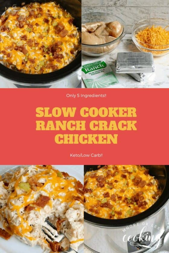 Slow Cooker Ranch Crack Chicken - Moore or Less Cooking