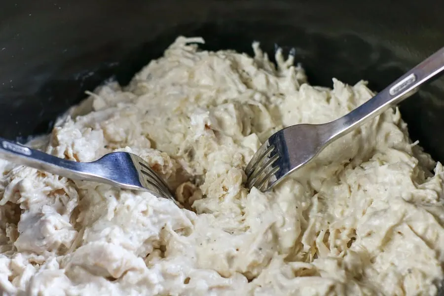 Slow Cooker Ranch and Cream Cheese Chicken Shared Process-5