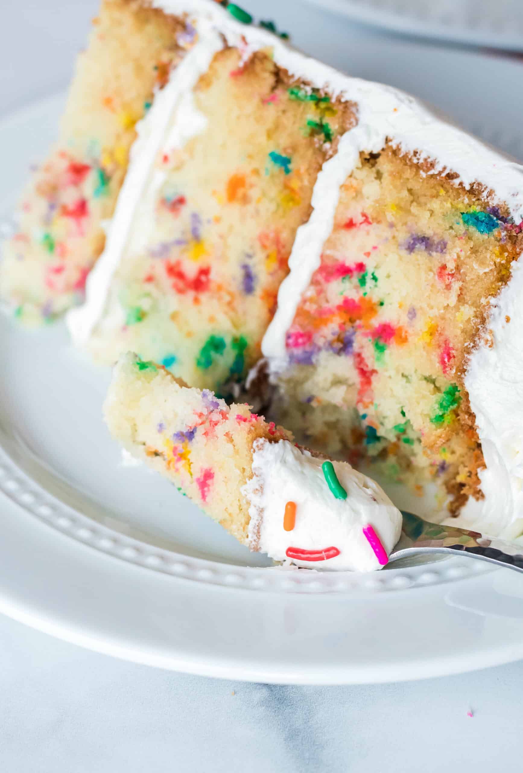 Funfetti Layer Cake with Buttercream Frosting - Moore or Less Cooking