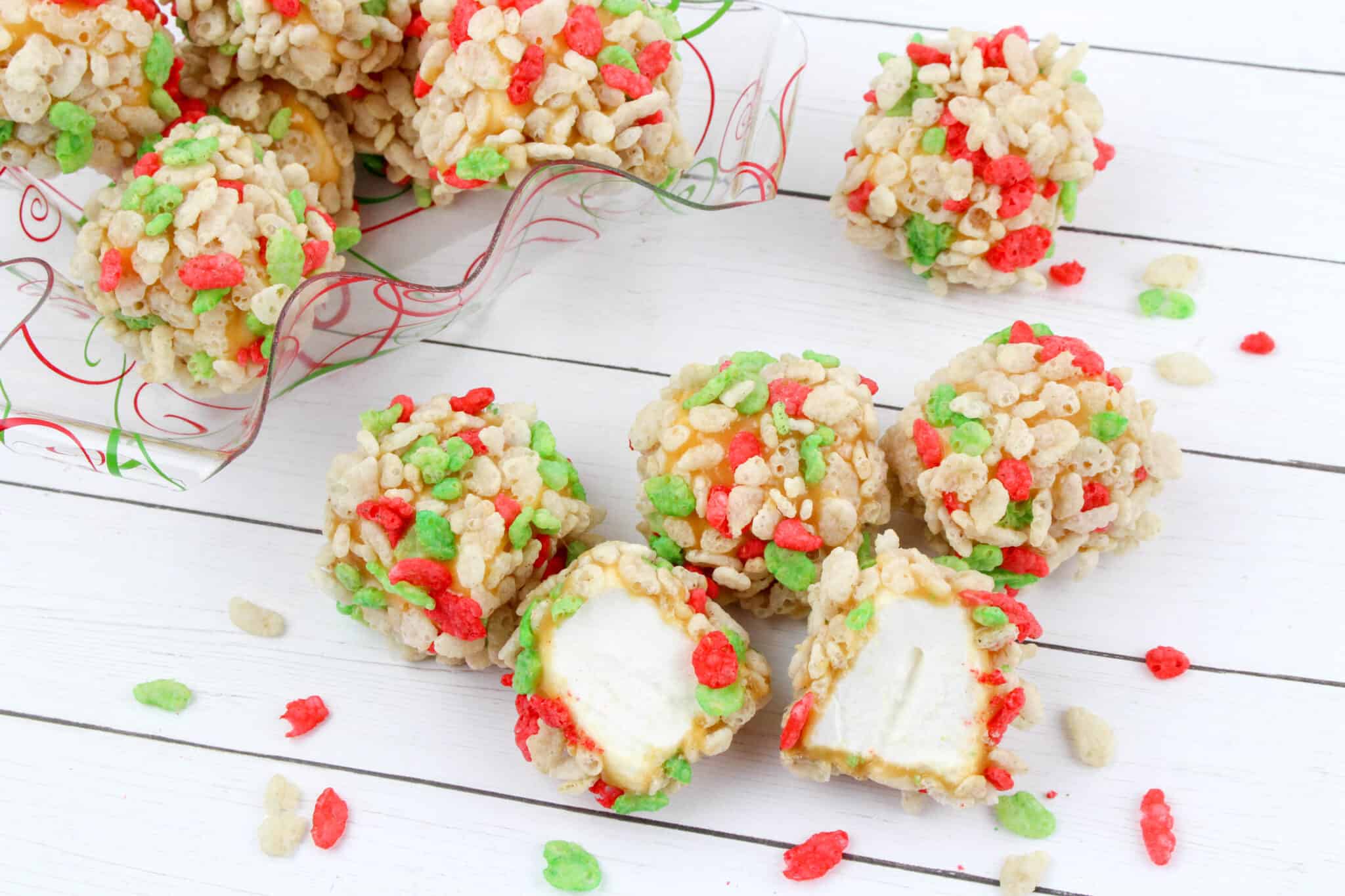 Christmas Caramel Marshmallow Rice Krispies Balls Moore or Less Cooking