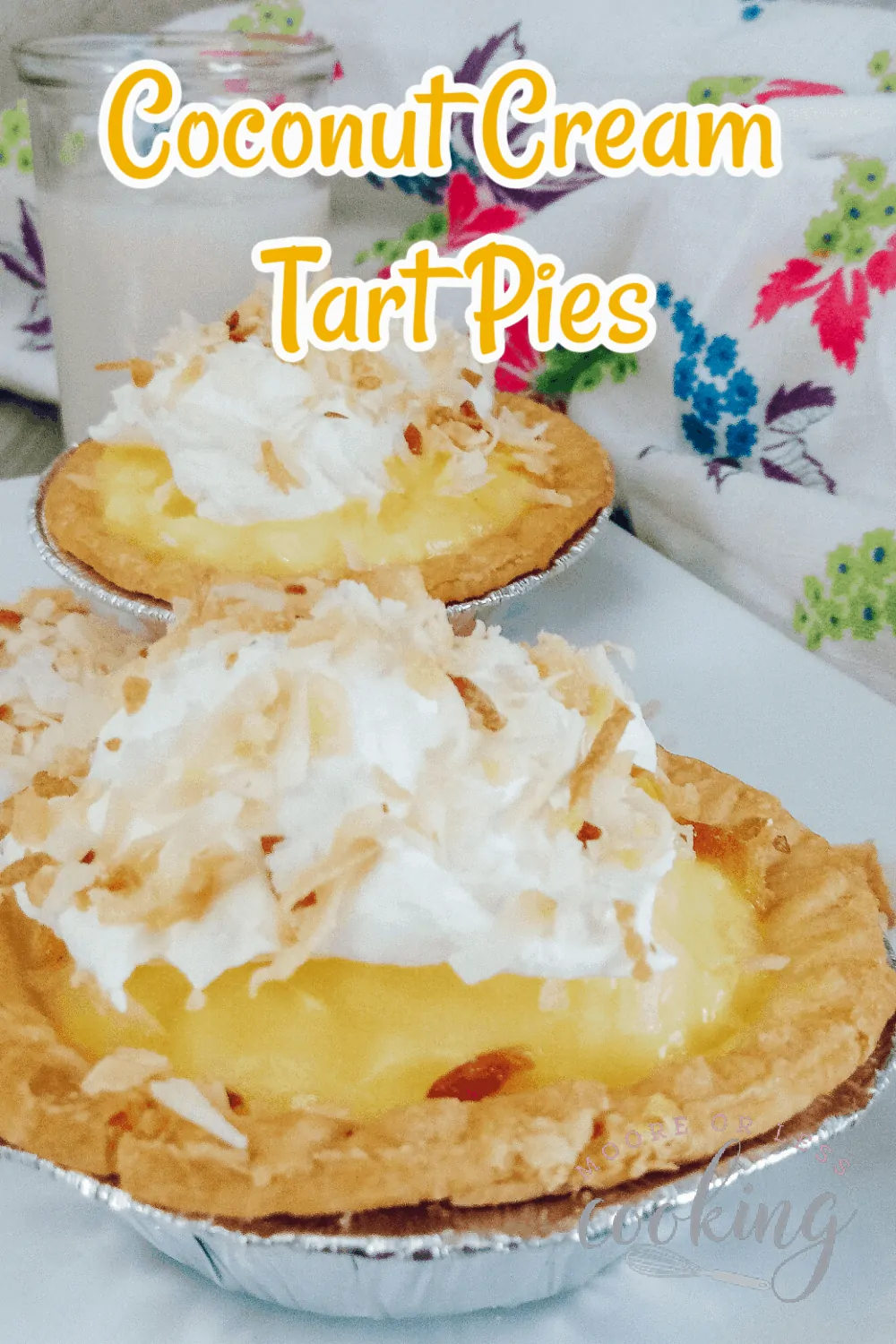 These no-bake mini tarts are a quick, easy and creamy coconut dessert that’s topped with the nutty flavor of toasted coconut. Perfect for a brunch, a party, or a single-serve treat, these coconut cream pie tarts are a delightfully simple and scrumptious dessert. via @Mooreorlesscook