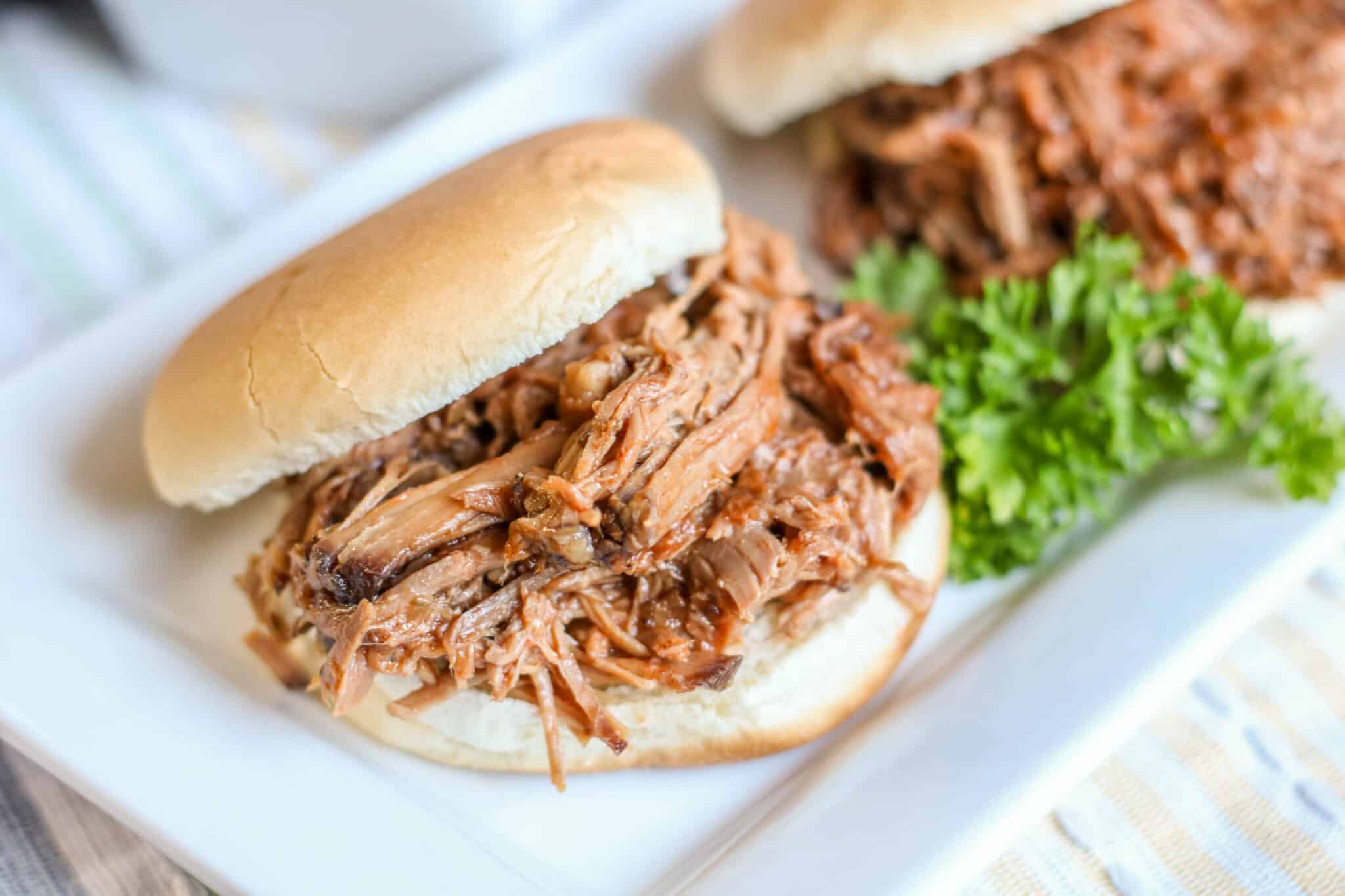 Slow Cooker Barbecue Beef - Moore or Less Cooking