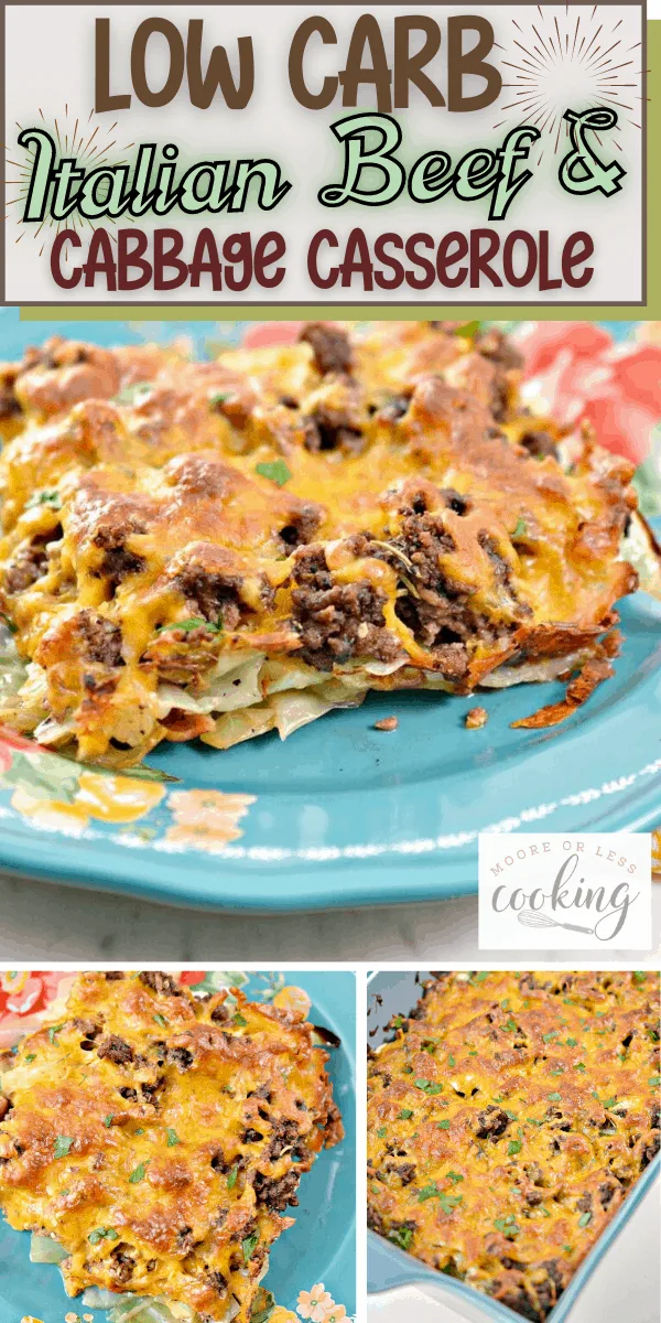 This savory Italian Beef and Cabbage Casserole is a budget-friendly recipe that you can whip up and have baking in the oven in just 10 minutes. Seasoned with herbs of rosemary, basil, oregano, and thyme, you'll taste the Italian influence that shines through in every delicious bite. via @Mooreorlesscook
