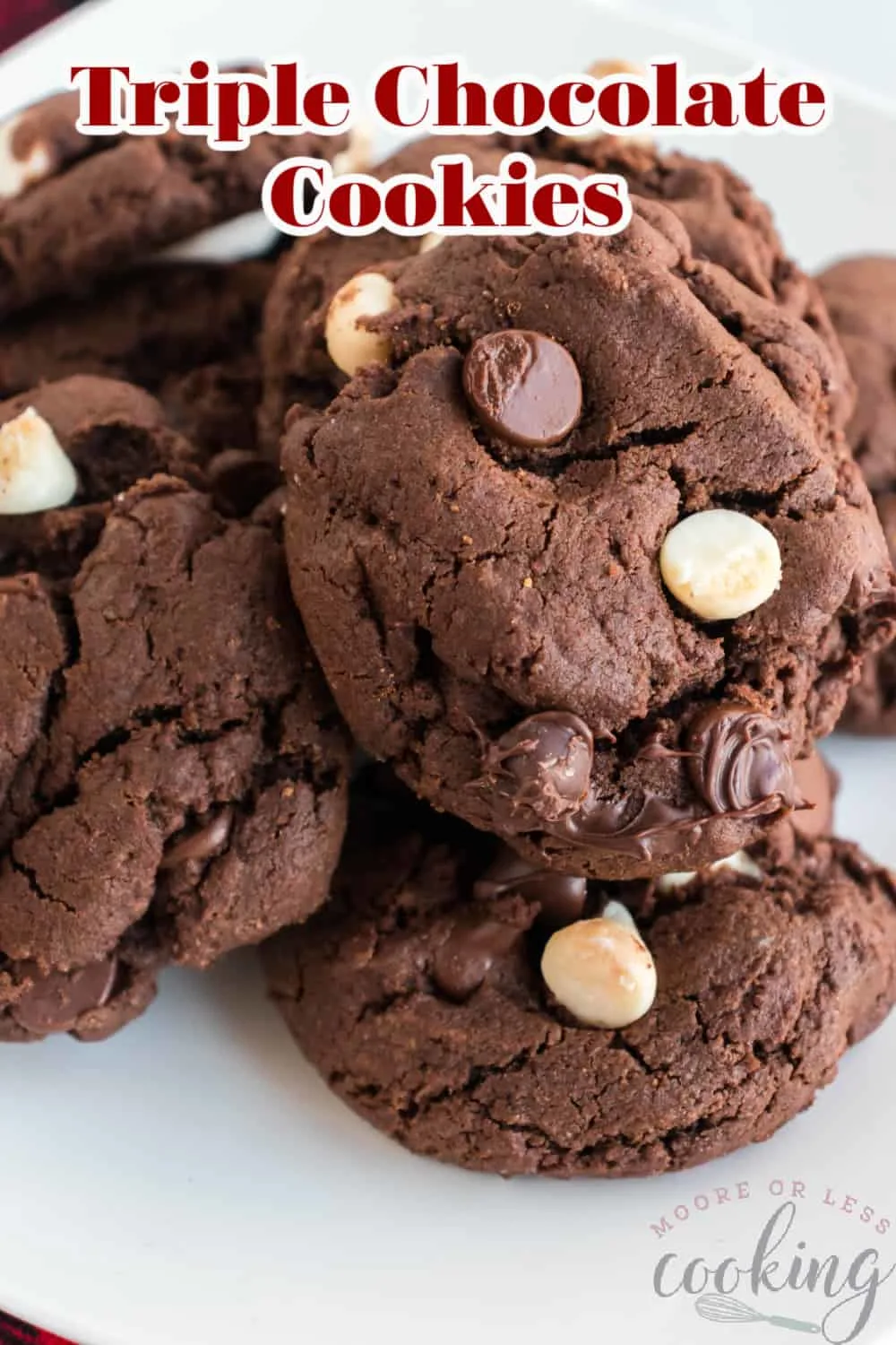 For a serious serving of chocolate, you’ll want to make these outrageously rich and decadent Triple Chocolate Cookies. Go ahead and indulge with this amazingly easy recipe that will most certainly become your new favorite! via @Mooreorlesscook