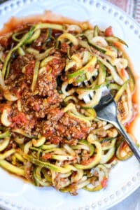 image Slow Cooker Zoodles in Meat Sauce