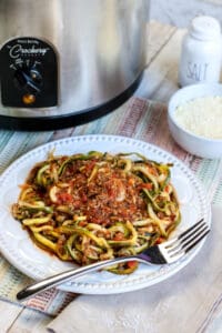 slow cooker and zoodles
