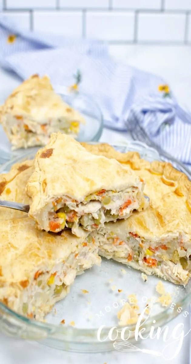 turkey pot pie sliced