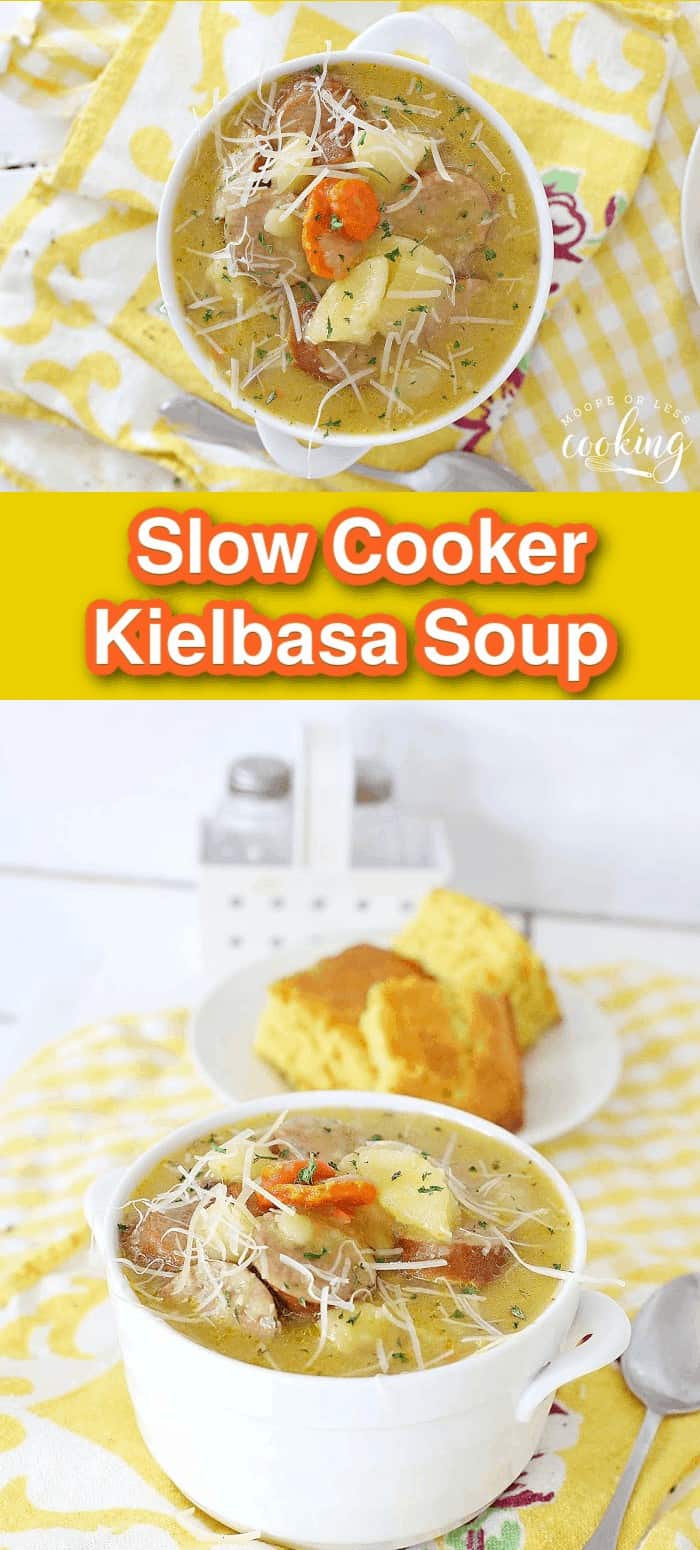 slow cooker kielbasa soup pin