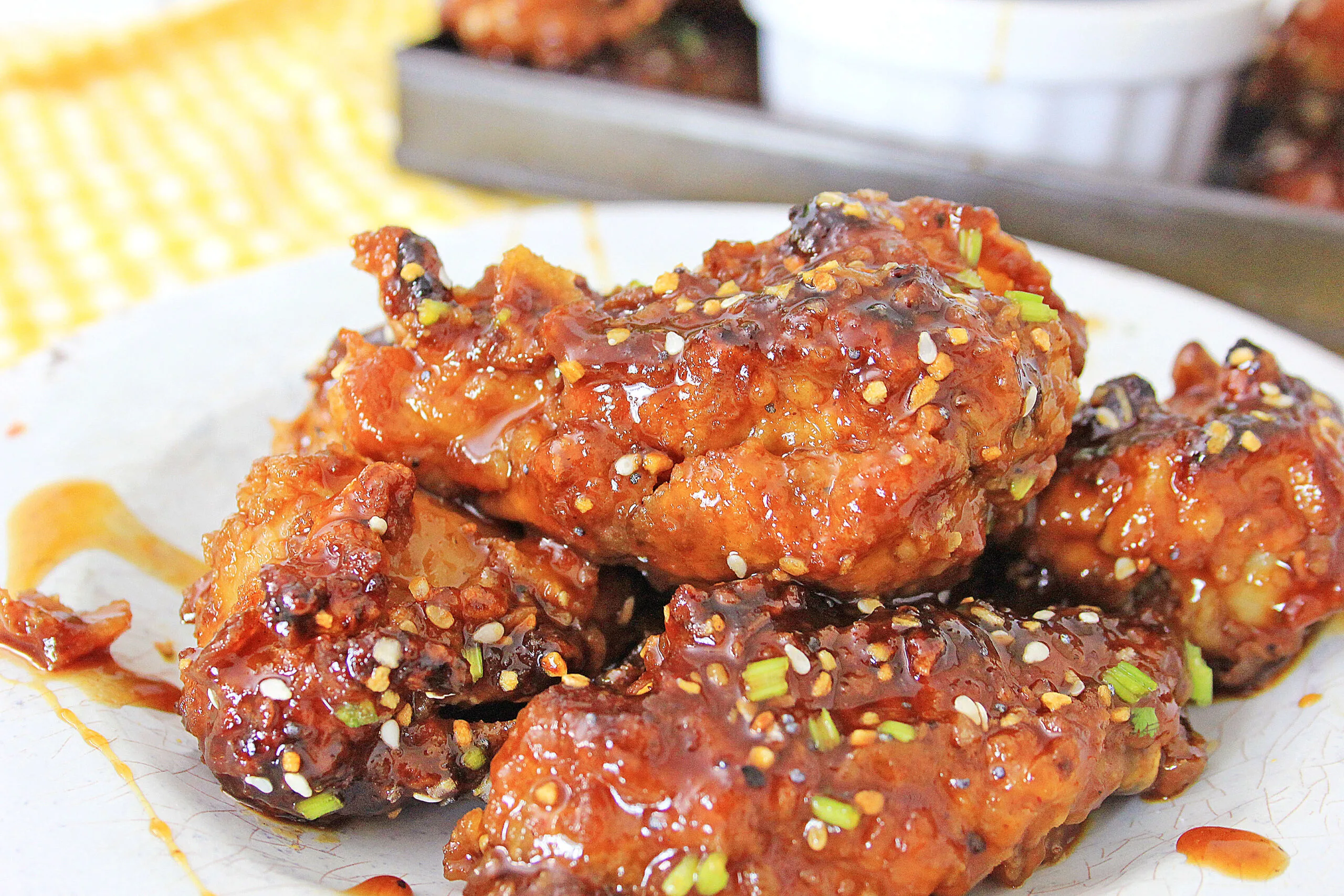 horizontal Air Fryer Korean BBQ Chicken Wings
