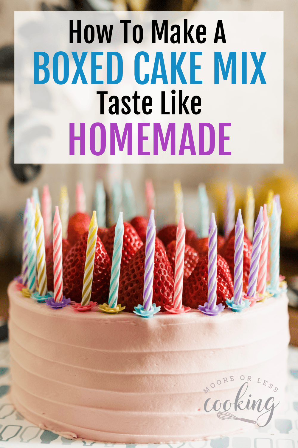 I love to make a cake from scratch, but sometimes it just isn’t practical. When time is short, ingredients are missing, or I need to get something in the oven quickly, a boxed cake mix can save the day. Through the years, I’ve learned a few ways to upgrade a boxed mix that will make it taste a little more homemade and give it a little something extra. via @Mooreorlesscook