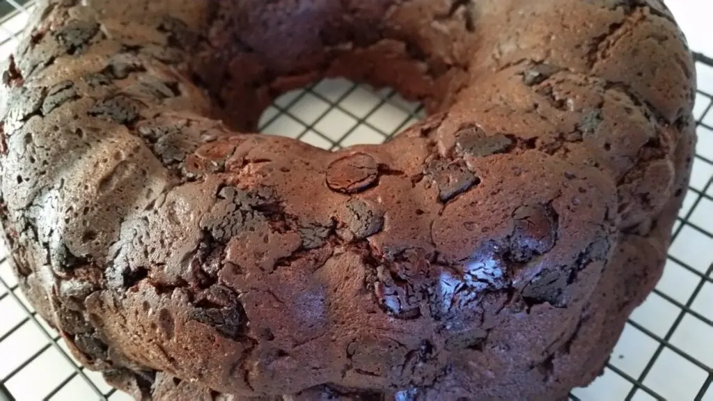 Really chocolate bundt Cake made with a cake mix and pudding
